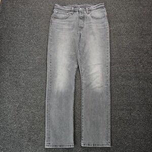 Levis 501 Jeans Womesn 30x30 Black Gray Wash Button Fly Straight Fit Stretch